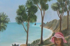 104 - Girl at Cape Kidnappers by Megan Wiliams | Oil | $250.0 | Size W 60 X H 90 cm