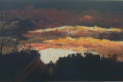 118 - The Bay at Dusk by Jeanette Johnston | Acrylic | $375.00 |Size W 76 X H 38 cm