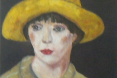 21 - Girl in a Yellow Hat by Lesley Beck | Acrylic | $130.00 | Size W 30 X H 40 cm