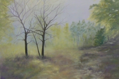 138 - Autumn Mist by Lorraine Morrison | Oil | $250.00 | Size W 71 X H 56 cm