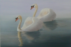 47 - Mr & Mrs by Val Oran | Oil | $380.00 | Size W 60 X H 45 cm