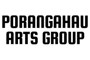 Logo with bold black text reading 'PORANGAHUA ARTS GROUP', representing the Porangahau Arts Group.