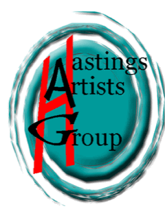 Logo for an artists group: teal circular emblem with red overlapping 'AG' letters and black 'Artists Group' text.